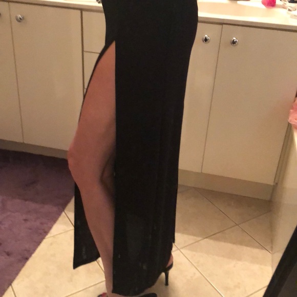 VINTAGE MARKWONGNARK Double high slit gown dress - Picture 1 of 16